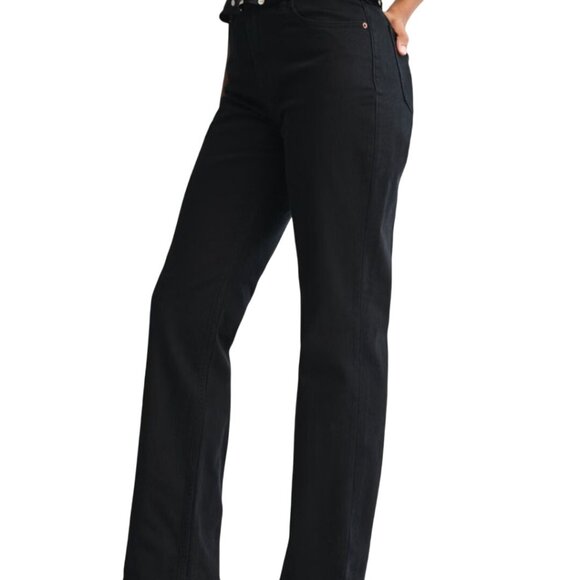 Abercrombie & Fitch 90's Relaxed Jean High Rise Curve Love Black Size 34s/18s - Picture 8 of 13